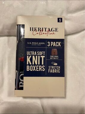 U.S. Polo Assn. Men's Ultra Soft Knit Boxers - Navy (3 Pack)